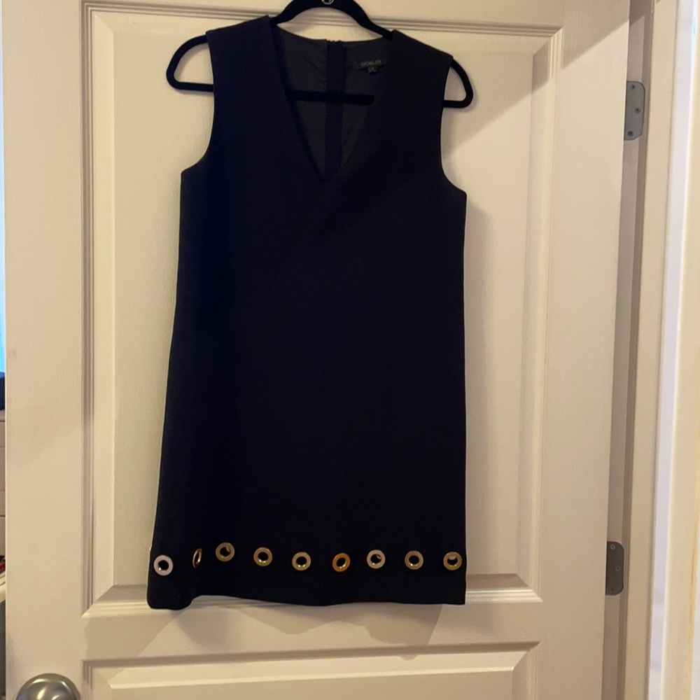 Rachel Zoe black shift dress w embellishments